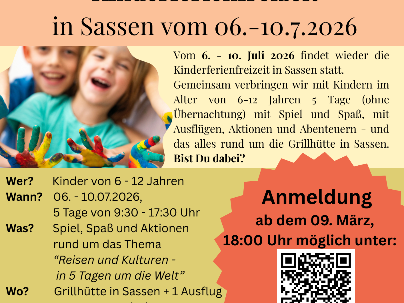 Anmeldung Ferienfreizeit Sassen